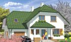 Projekt domu APS 078 - parterowy z poddaszem dom o powierzchni 148,30 m², dach naczółkowy, koszt budowy 398 000 zł - ujęcie frontu