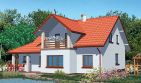 Projekt domu APS 082 - parterowy z poddaszem dom o powierzchni 160,60 m², dach dwuspadowy, koszt budowy 429 000 zł - ujęcie frontu