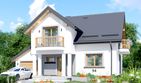 Projekt domu APS 094 - parterowy z poddaszem dom o powierzchni 111,10 m², dach dwuspadowy, koszt budowy 303 000 zł - ujęcie frontu