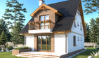 Projekt domu Malwina - parterowy z poddaszem dom o powierzchni 114,90 m², dach dwuspadowy - ujęcie 2