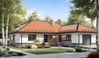 Projekt domu HG-D2B - parterowy dom o powierzchni 99,20 m², dach kopertowy, koszt budowy 281 000 zł - ujęcie frontu