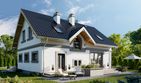 Projekt domu Skarbek (1231) - parterowy z poddaszem dom o powierzchni 118,30 m², dach dwuspadowy - ujęcie 2