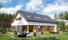Projekt domu TK17 - parterowy z poddaszem dom o powierzchni 178,10 m², dach dwuspadowy, koszt budowy 467 000 zł - ujęcie frontu