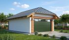 Projekt garażu G96 - Budynek garażowy - parterowy dom o powierzchni 29,40 m², dach naczółkowy - ujęcie frontu