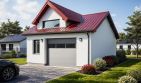 Projekt garażu G116 - Budynek garażowy - parterowy dom o powierzchni 57,13 m², dach dwuspadowy - ujęcie frontu