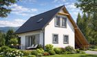 Projekt domu L-12 Dom malarska - murowany - parterowy z poddaszem dom o powierzchni 66,10 m², dach dwuspadowy - ujęcie 3