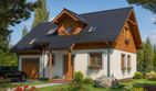 Projekt domu L-17 Dom poznańska - szkieletowy - parterowy z poddaszem dom o powierzchni 124,60 m², dach dwuspadowy - ujęcie frontu