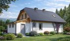 Projekt domu L-34 Dom żwirowa - murowany - parterowy z poddaszem dom o powierzchni 102,10 m², dach naczółkowy - ujęcie 4