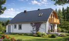 Projekt domu L-34 Dom żwirowa - szkieletowy - parterowy z poddaszem dom o powierzchni 108,30 m², dach naczółkowy - ujęcie 3