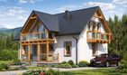 Projekt domu L-35 Dom różana - murowany - parterowy z poddaszem dom o powierzchni 93,40 m², dach dwuspadowy - ujęcie 2