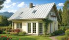 Projekt domu L-37 Dom ustrońska - szkieletowy - parterowy z poddaszem dom o powierzchni 112,50 m², dach dwuspadowy, koszt budowy 270 000 zł - ujęcie frontu