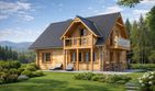 Projekt domu L-60 Dom letnia - z bali - parterowy z poddaszem dom o powierzchni 81,20 m², dach dwuspadowy, koszt budowy 227 360 zł - ujęcie frontu