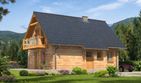 Projekt domu L-60 Dom letnia - z bali - parterowy z poddaszem dom o powierzchni 81,20 m², dach dwuspadowy - ujęcie 3