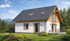 Projekt domu L-82 Dom szkieletowy - parterowy z poddaszem dom o powierzchni 86,80 m², dach dwuspadowy - ujęcie 3