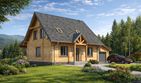Projekt domu L-91 Dom cyprysowa - z bali - parterowy z poddaszem dom o powierzchni 114 m², dach dwuspadowy - ujęcie 2