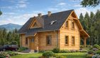 Projekt domu L-84 Dom krótka - z bali - parterowy z poddaszem dom o powierzchni 81,90 m², dach dwuspadowy - ujęcie 3