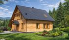 Projekt domu L-33 Dom lublińska - z bali - parterowy z poddaszem dom o powierzchni 123,70 m², dach dwuspadowy - ujęcie 2