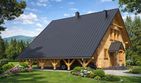 Projekt domu L-33 Dom lublińska - z bali - parterowy z poddaszem dom o powierzchni 123,70 m², dach dwuspadowy - ujęcie 4