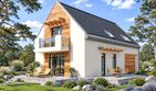 Projekt domu Alfi - parterowy z poddaszem dom o powierzchni 132,40 m², dach dwuspadowy - ujęcie 2