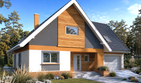 Projekt domu Rino II - parterowy z poddaszem dom o powierzchni 229,70 m², dach wielospadowy, koszt budowy 594 000 zł - ujęcie frontu