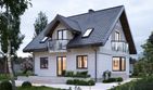 Projekt domu Helena Neo (1383) - parterowy z poddaszem dom o powierzchni 122 m², dach dwuspadowy, koszt budowy 316 000 zł - ujęcie frontu
