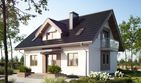 Projekt domu Hilda Rex (1385) - parterowy z poddaszem dom o powierzchni 126 m², dach dwuspadowy, koszt budowy 323 000 zł - ujęcie frontu