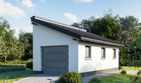 Projekt garażu 09 (213) - parterowy dom o powierzchni 19,50 m², dach jednospadowy - ujęcie frontu