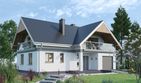 Projekt domu Wodnik (711) - parterowy z poddaszem dom o powierzchni 121,30 m², dach dwuspadowy, koszt budowy 327 000 zł - ujęcie frontu