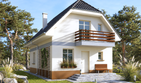 Projekt domu Piotrek - parterowy z poddaszem dom o powierzchni 106,60 m², dach dwuspadowy, koszt budowy 273 000 zł - ujęcie frontu