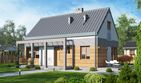 Projekt domu D178A - Piotr A - parterowy z poddaszem dom o powierzchni 89,75 m², dach dwuspadowy, koszt budowy 247 000 zł - ujęcie frontu