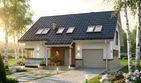 Projekt domu HG-C11 - parterowy z poddaszem dom o powierzchni 130 m², dach dwuspadowy, koszt budowy 323 000 zł - ujęcie frontu