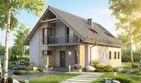 Projekt domu HG-N3 - parterowy z poddaszem dom o powierzchni 117,20 m², dach dwuspadowy, koszt budowy 291 000 zł - ujęcie frontu