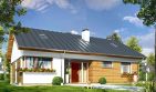 Projekt domu Oliwka wariant B - parterowy dom o powierzchni 95,53 m², dach dwuspadowy, koszt budowy 310 000 zł - ujęcie frontu