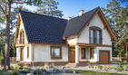 Projekt domu Margo 2rodziny - parterowy z poddaszem dom o powierzchni 238,20 m², dach czterospadowy, koszt budowy 245 000 zł - ujęcie frontu