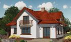 Projekt domu APS 083 + P - parterowy z poddaszem dom o powierzchni 169,30 m², dach kopertowy, koszt budowy 471 000 zł - ujęcie frontu
