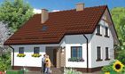 Projekt domu APS 198 - parterowy z poddaszem dom o powierzchni 127,20 m², dach dwuspadowy, koszt budowy 328 000 zł - ujęcie frontu