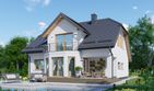 Projekt domu APS 040 + P - parterowy z poddaszem dom o powierzchni 155,40 m², dach naczółkowy - ujęcie 2