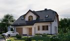 Projekt domu APS 040 + P - parterowy z poddaszem dom o powierzchni 155,40 m², dach naczółkowy - ujęcie 3