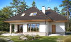 Projekt domu Syntia - parterowy z poddaszem dom o powierzchni 148,35 m², dach kopertowy - ujęcie 2