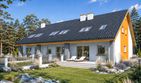 Projekt domu Ester sz - parterowy z poddaszem dom o powierzchni 113,40 m², dach dwuspadowy - ujęcie 2