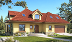 Projekt domu Magnolia II - parterowy z poddaszem dom o powierzchni 191,60 m², dach kopertowy, koszt budowy 506 000 zł - ujęcie frontu