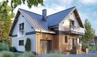 Projekt domu Koliba Astro (1423) - parterowy z poddaszem dom o powierzchni 123 m², dach dwuspadowy, koszt budowy 351 000 zł - ujęcie frontu