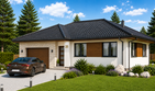 Projekt domu Kreta - parterowy dom o powierzchni 101,41 m², dach wielospadowy, koszt budowy 305 000 zł - ujęcie frontu