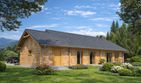 Projekt domu A-134 Dom południowa - z bali - parterowy dom o powierzchni 112,20 m², dach dwuspadowy - ujęcie 4