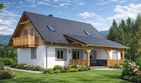 Projekt domu A-138 Dom jagodowa - szkieletowy - parterowy z poddaszem dom o powierzchni 96,50 m², dach dwuspadowy - ujęcie 3