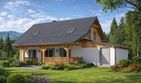 Projekt domu A-138 Dom jagodowa - szkieletowy - parterowy z poddaszem dom o powierzchni 96,50 m², dach dwuspadowy - ujęcie 4