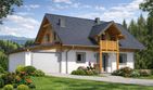 Projekt domu A-138 Dom jagodowa - szkieletowy - parterowy z poddaszem dom o powierzchni 96,50 m², dach dwuspadowy - ujęcie 2