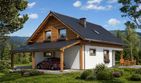 Projekt domu A-135 Dom zajęcza - szkieletowy - parterowy z poddaszem dom o powierzchni 153,90 m², dach dwuspadowy - ujęcie 4