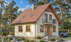Projekt domu Domek Mały (004 ES) - parterowy z poddaszem dom o powierzchni 84 m², dach dwuspadowy - ujęcie 2