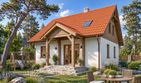 Projekt domu Domek Ciepły (012 SK V1) - parterowy z poddaszem dom o powierzchni 117 m², dach dwuspadowy - ujęcie 2